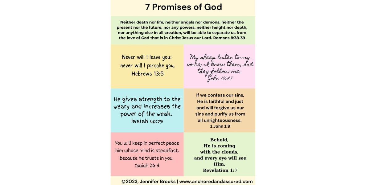 7 Promises of God in the Bible (FREE Printable)