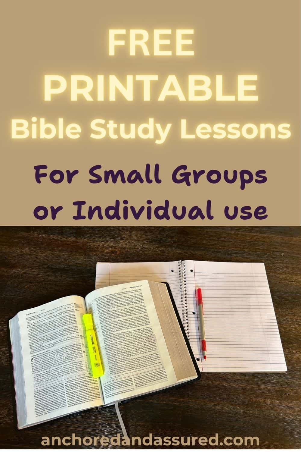 Free Printable Bible Study Lessons For Small Groups - Anchored And Assured